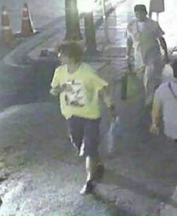 The suspect in the Bangkok bombing, without his backpack.