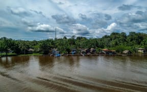 A fishing village on the Amazon River.