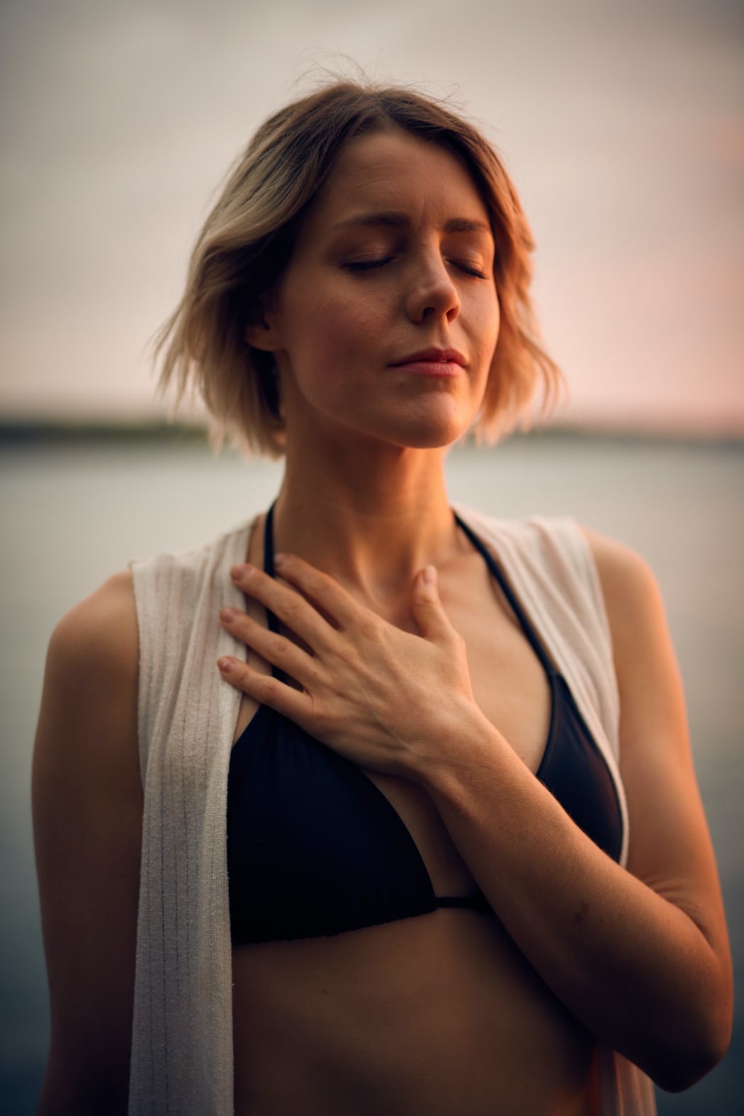 woman breathing