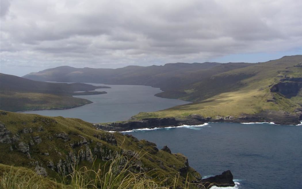 Carnley Harbour separates Adams Island (right) from Auckland Island, the group lies about 500km south of New Zealand, and is an important site for albatross to nest.