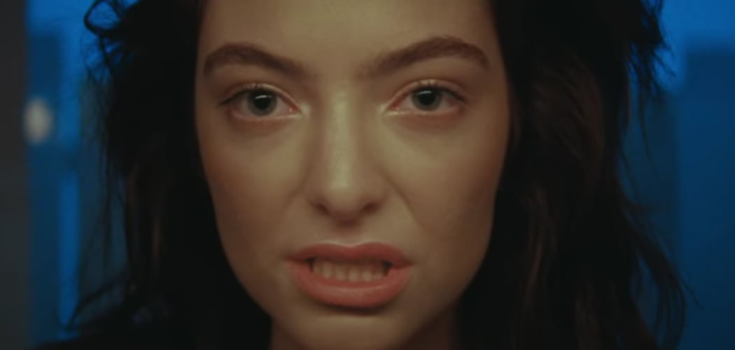 A screenshot from the Lorde video for Green Light