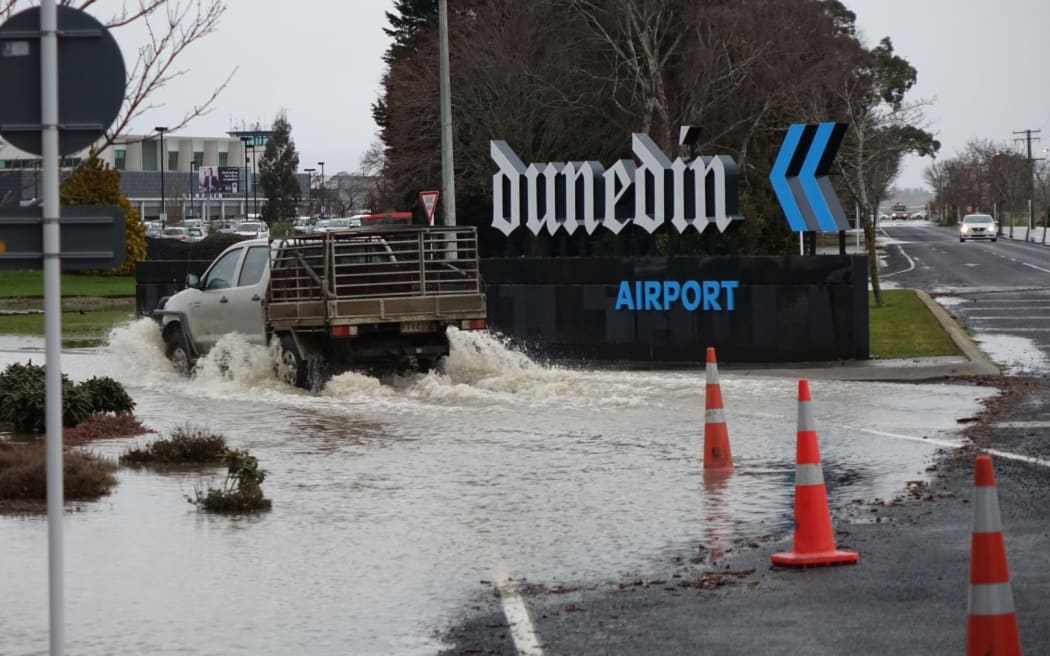 Flooding at Dunedin Airport.