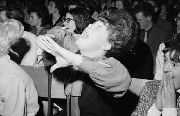 Fans during Beatles concert at Wellington Town Hall.
