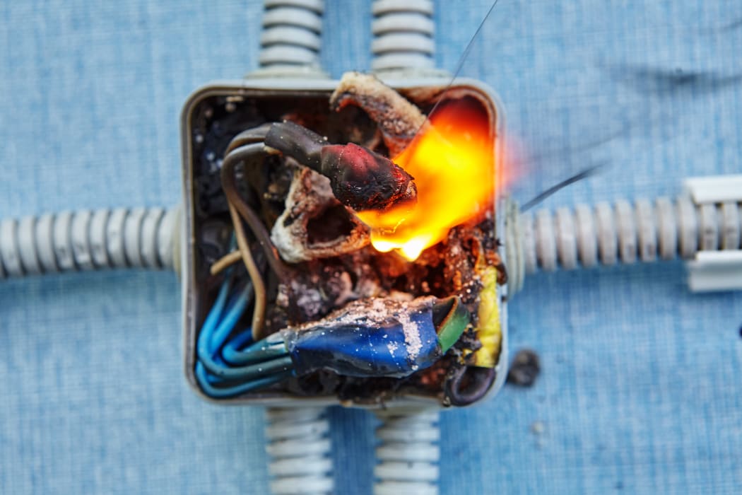 Damaged electrical junction box became cause of electrical short circuit and caused the electric wiring to ignition of fire.