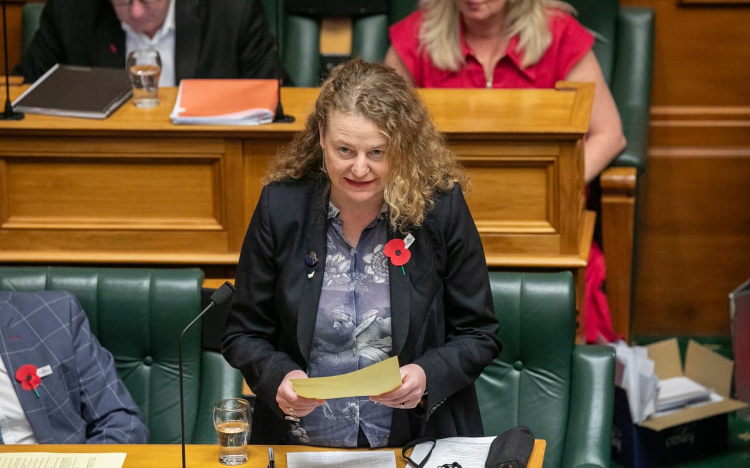 Catherine Wedd and Rachel Brooking in exchange during Question Time