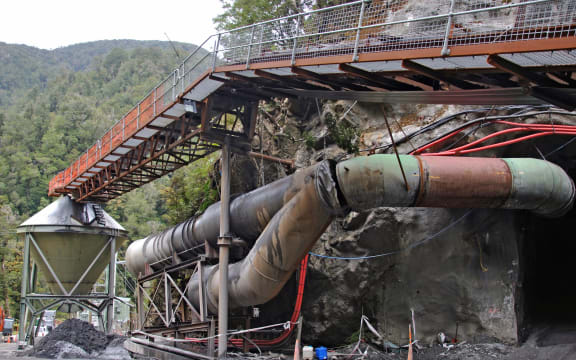 The entrance of the Pike River coal mine where 29 men were killed by an explosion.