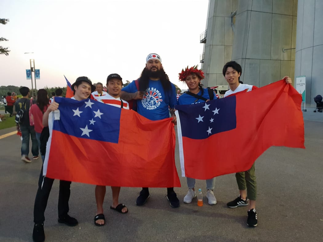 About 500 Samoan fans attended the game against Japan.