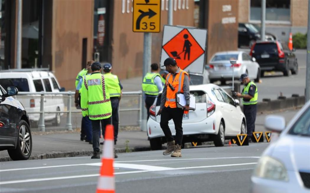 Emergency services at the incident in Parnell, on Wednesday 5 February, 2025.