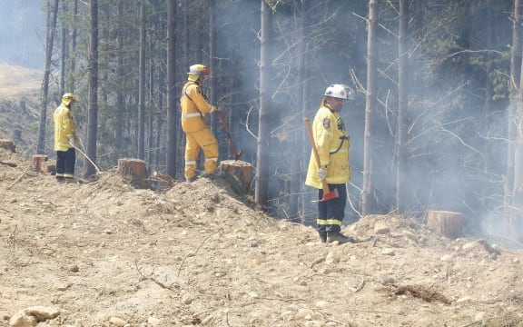 Fire crews fighting the Nelson area fires.