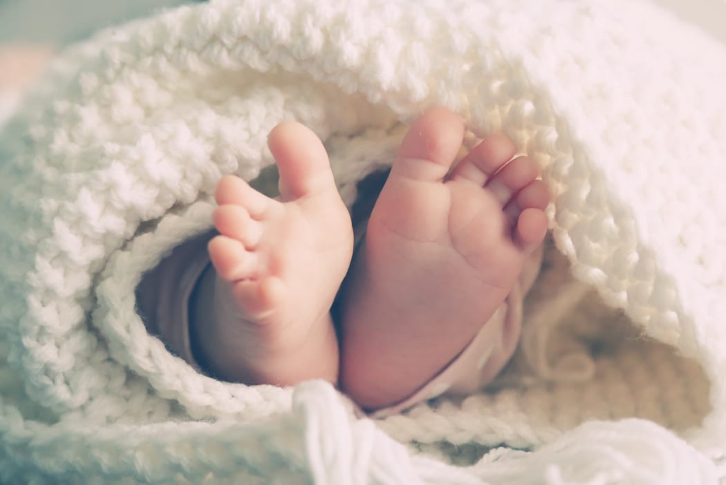 Photo of newborn baby feet