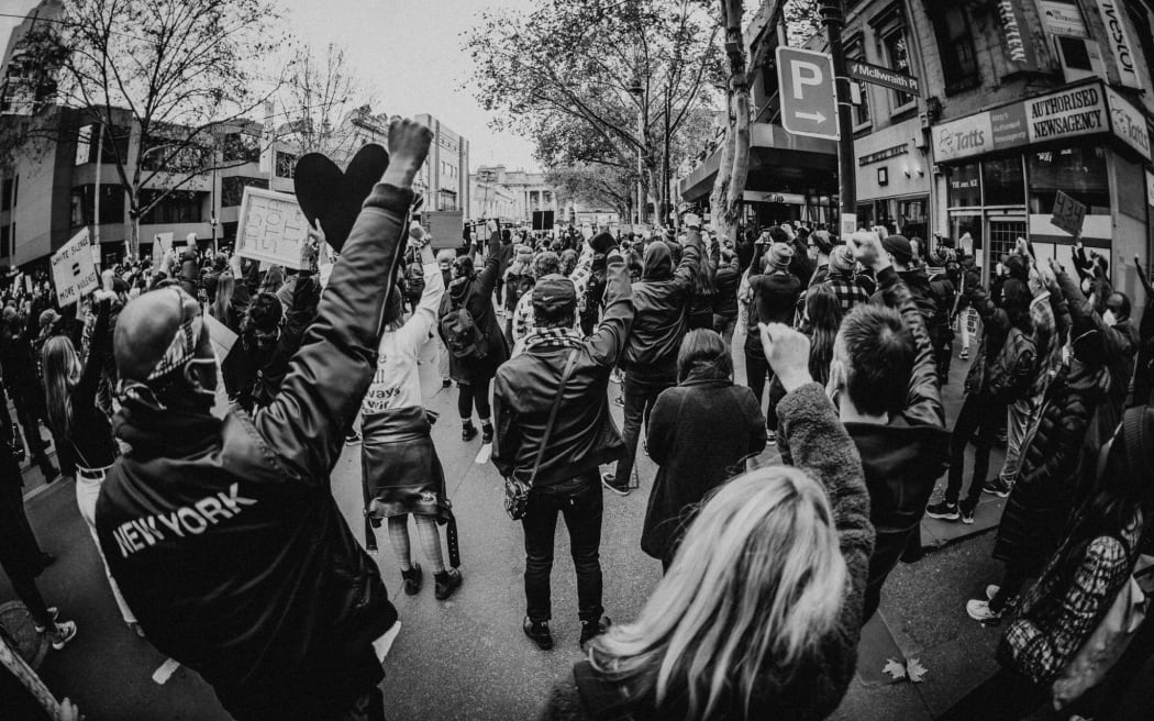 The Black Lives Matter march in Melbourne on Saturday 6 June 2020.