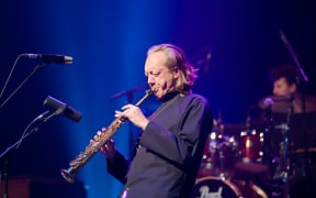 Nathan Haines performing at the Opera House for the 2021 Wellington Jazz Festival.