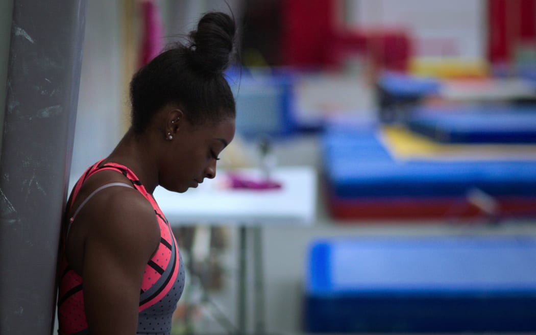 Simone Biles Rising. Simone Biles in Simone Biles Rising. Cr. Courtesy of Netflix © 2024