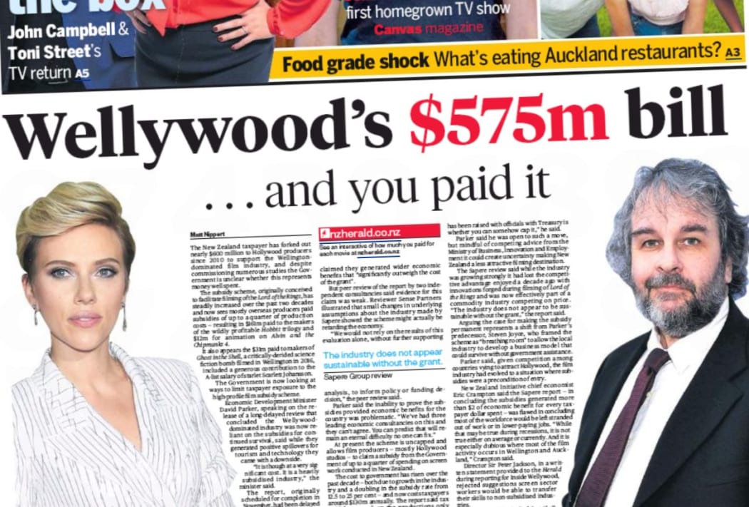 The Weekend herald front page headlining the 'Inside Wellywood' investigative series.