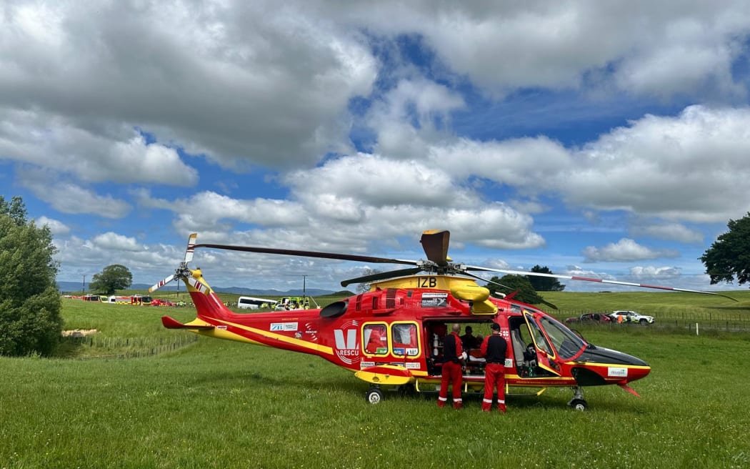 Tirau crash response helicopter.