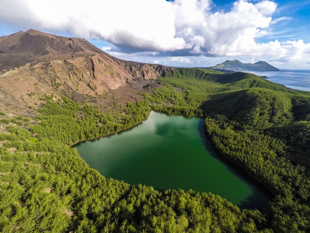 Mount Pagan, a proposed high impact area for US military bomb and fire training.