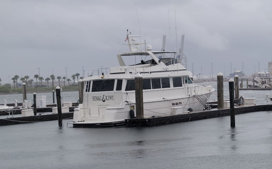 New Zealander Steve Roper is staying on his boat in a Florida marina with Hurricane Ian yet to hit.