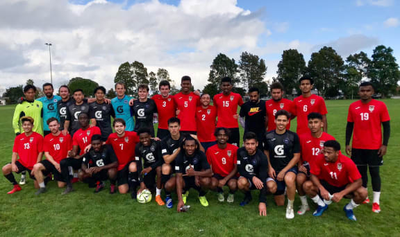 Manukau United, with Hone Fowler - standing 3rd from left