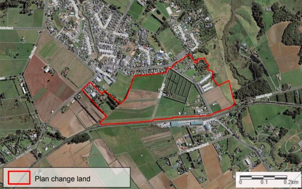 A map of the proposed rural area Askew Consultants is seeking to rezone with a private plan change in Patumahoe.