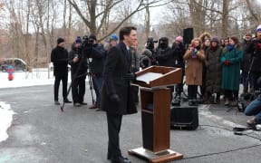Canadian Prime Minister Justin Trudeau speaking during a news conference at Rideau Cottage in Ottawa, on 6 January, 2025, announcing his resignation.