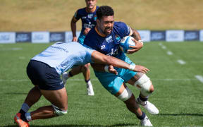 Moana Pasifika loose forward and captain Ardie Savea during the Super Rugby Paciﬁc - Moana Pasiﬁka v Waratahs at North Harbour Stadium.