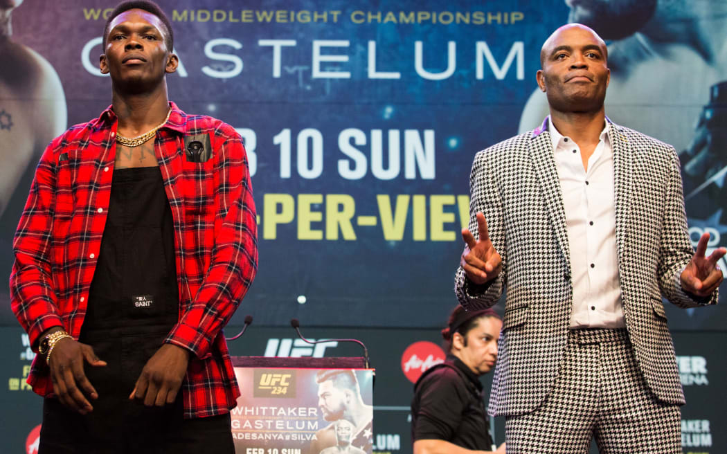 Israel Adesanya and Anderson Silva during UFC 234 Press Conference