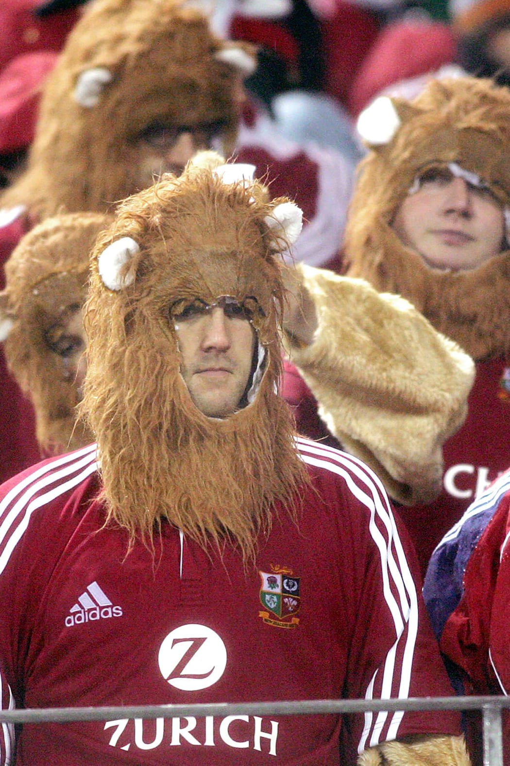 British and Irish Lions fans after their team was defeated by the New Zealand All Blacks in the first Test match in Christchurch in the Lions tour 2005.