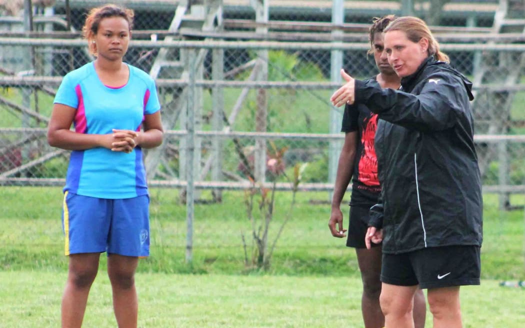 PNG U20 Women's football coach Lisa Cole.
