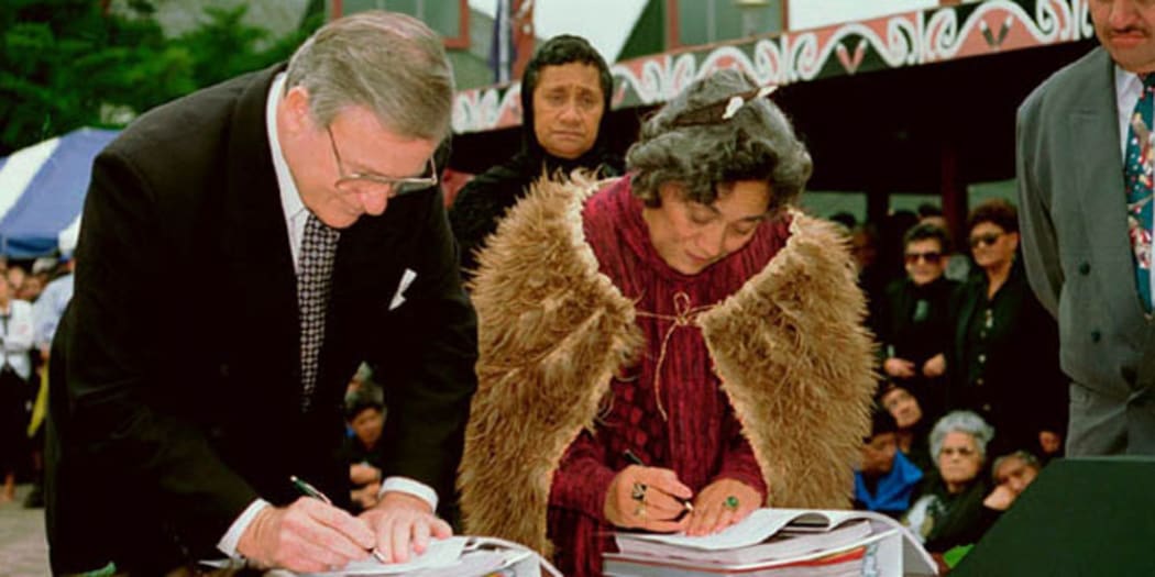 The signing, in 1995.