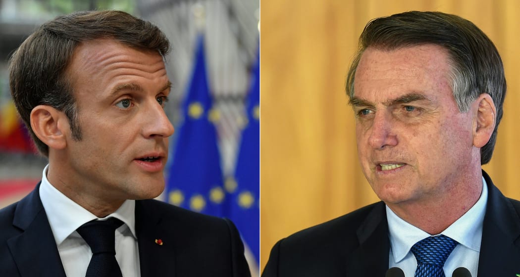 France's President Emmanuel Macron and Brazilian President Jair Bolsonaro (file photos).