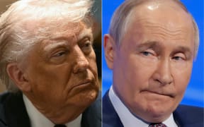 This combination of pictures shows US President Donald Trump at the White House on March 24, 2025, in Washington, DC and Russian President Vladimir Putin in Moscow on March 18, 2025.