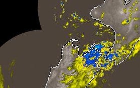 Heavy rain over Wellington and the top of the South Island on Thursday morning.