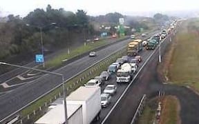 Traffic has backed up for kilometers on the southern motorway after the fatal crash.