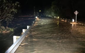 Helensville volunteer fire brigade crews came across a strong surge of water on South Head Road last night.