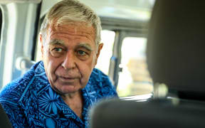 Koroipita founder Peter Drysdale hops into the van to tour the visiting MPs around the village