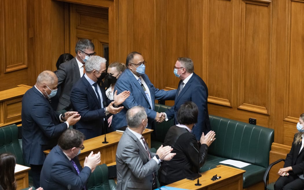 Scenes from the election of Adrian Rurawhe as Parliament's Speaker