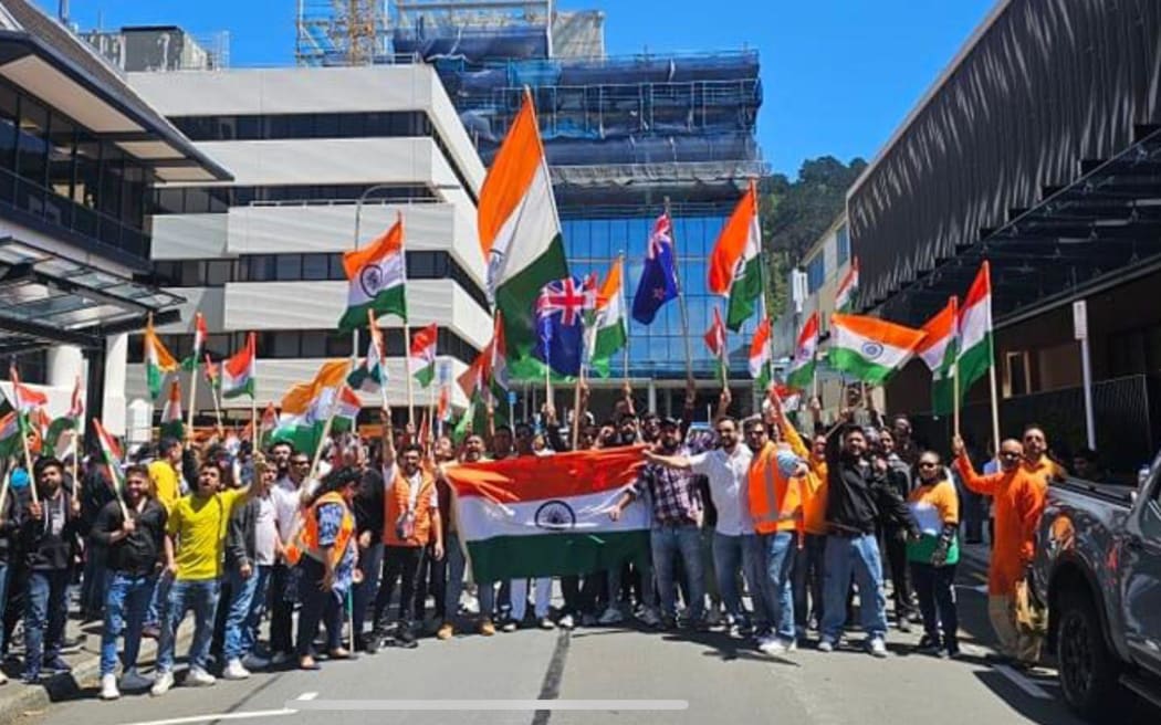 Gathering at the Indian High Commission in Wellington.
