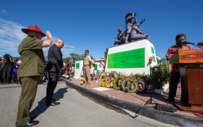 A commemoration ceremony in Solomon Islands marking the 80th anniversary of The Battle of Guadalcanal.