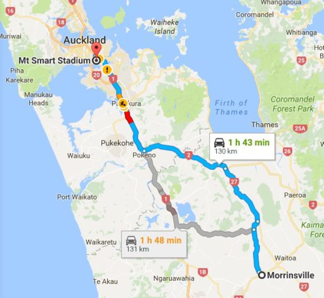 The Transport Agency are suggesting an alternate route to Auckland because of delays on State Highway 1.