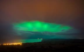 A view of the Aurora Australis on the Brighton coast, south of Dunedin, on 17 March 2015.