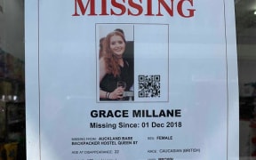 Posters are up around shops in Auckland seeking sightings or information on missing British woman Grace Millan.