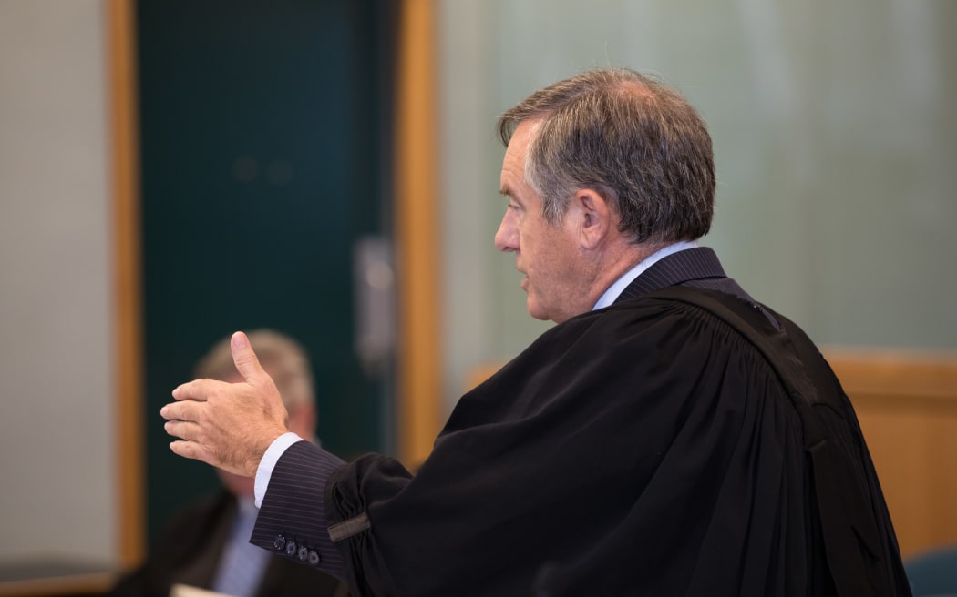 Peter's lawyer Brian Henry questioning Sir Maarten Wevers in the High Court in Auckland.