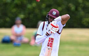 Roston Chase (captain) of West Indies in action against New Zealand, 2025.