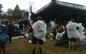 Te Matatini spectators wearing raincoats and ponchos to keep themselves dry.