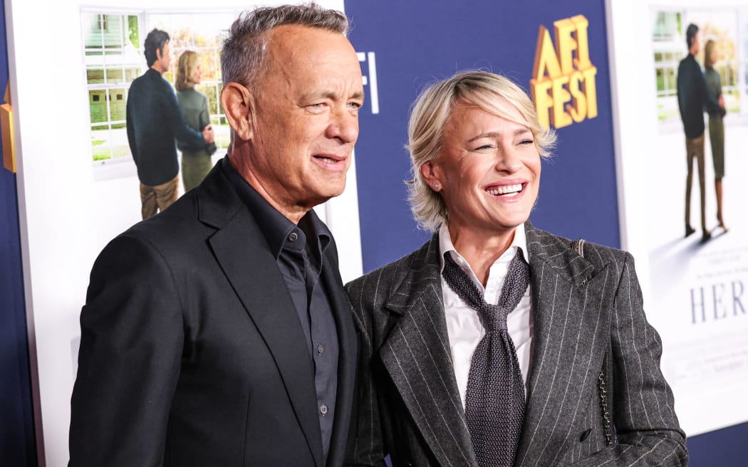 Tom Hanks and Robin Wright arrive at world premiere of 'Here' held on 25 October, 2024 in Hollywood, Los Angeles, California, United States.