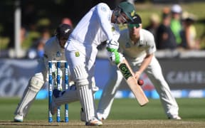 Quinton de Kock who made 91, helped rescue the South African innings.