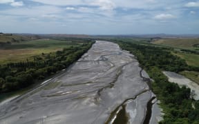 The braided Naruroro river channel from above.