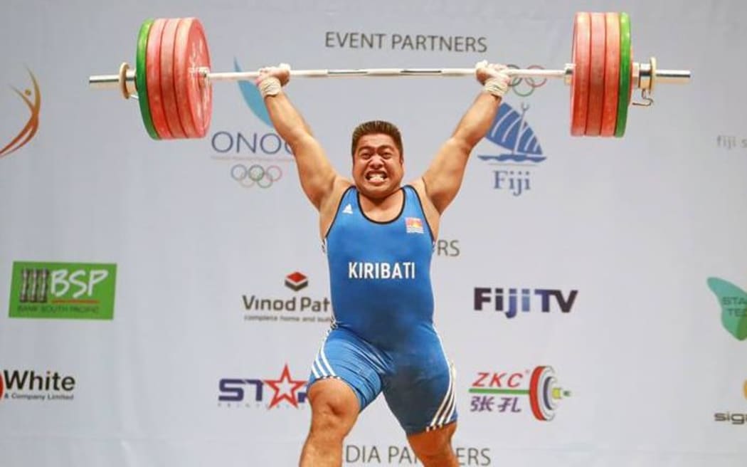 Kiribati's David Katoatau during the 2016 Oceania Championships.