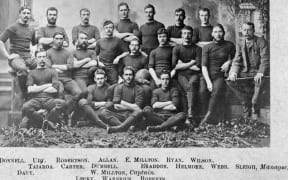 The first New Zealand rugby team played its inaugural match, defeating a Wellington XV 9–0 at Newtown Park in 1884.