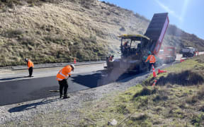 Contractors doing summer work on the Desert Rd in a previous year.
